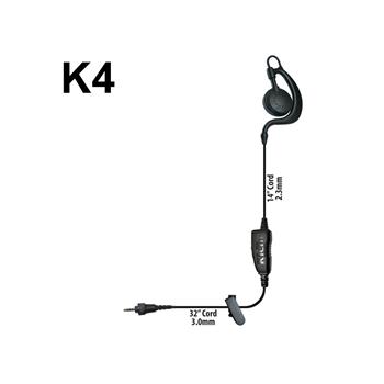 Agent C-Ring Surveillance Radio Earpiece with K4 Connector