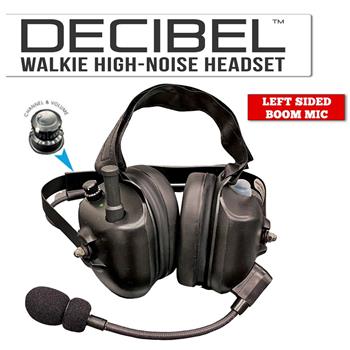Klein Decibel High Noise Headset has a non-swivel flex boom