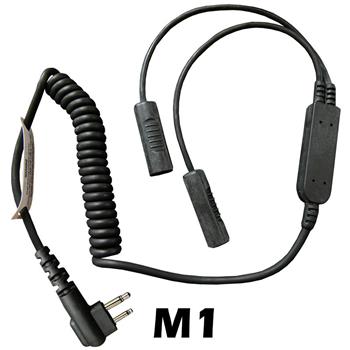 RiderComm Motorcycle Helmet Headset Cable with M1 connector