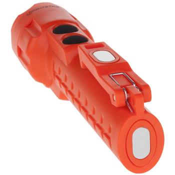 Nightstick 2422B Dual-Light™ Flashlight magnets in the clip and the base