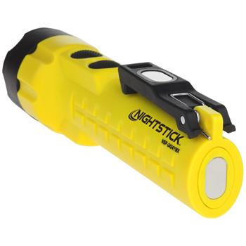 Nightstick X-Series Dual-Light™ Flashlight with a rear magnet and a magnet in the clip