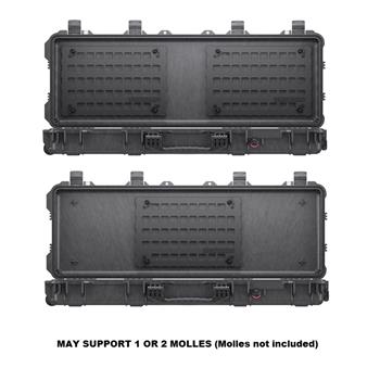 Pelican™ 1720 Long Case can support 1 or 2 1500mp molles in the Lid (Molles not included)